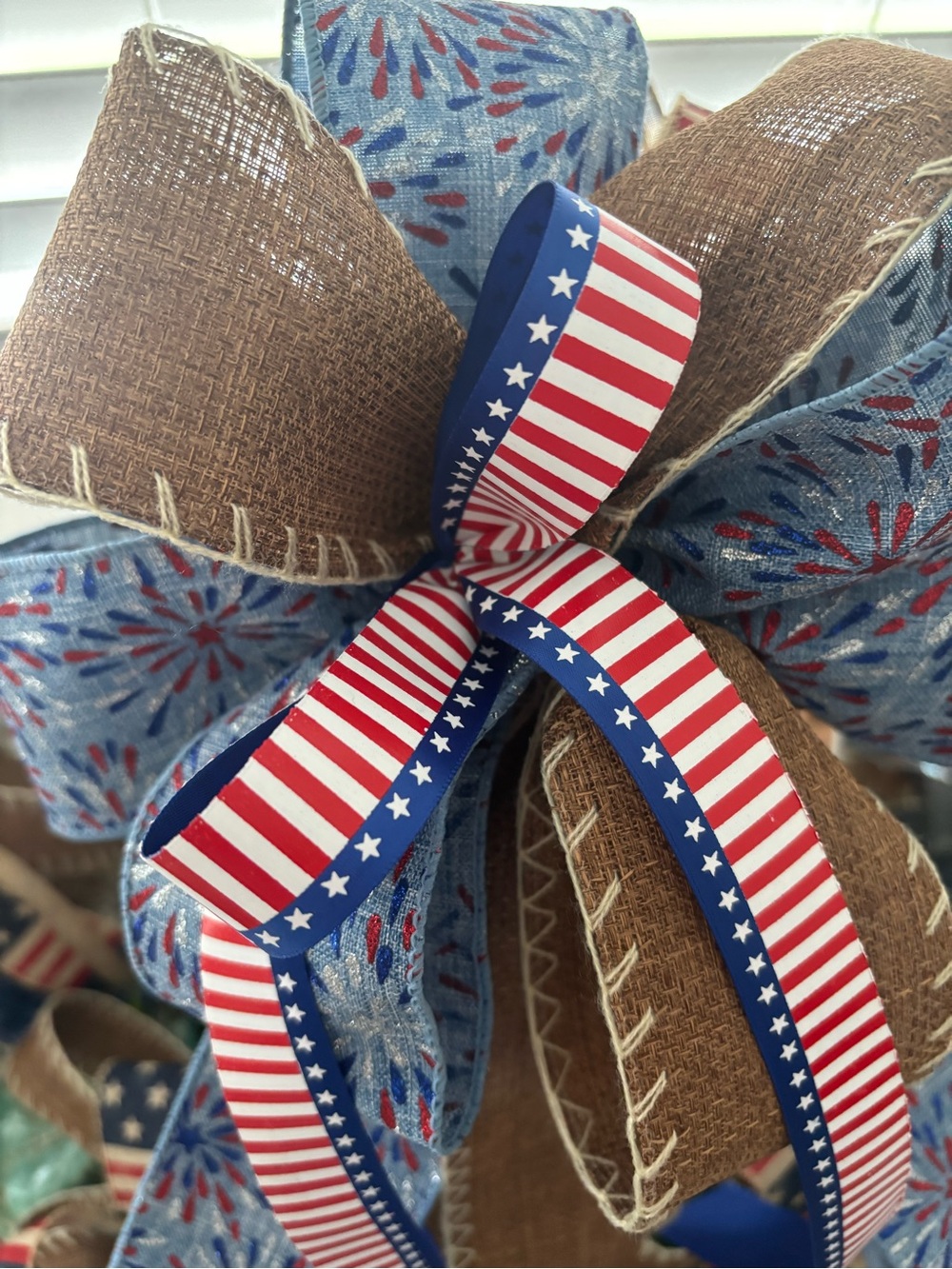 Patriotic 4th Americana Bow Independence Day Wreath Home Large Custom Final Sale